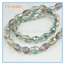 Teardrop glass beads beads green turquoise beads chain